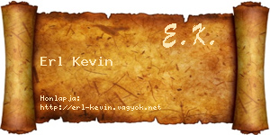 Erl Kevin névjegykártya