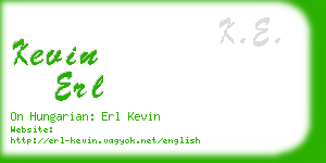 kevin erl business card